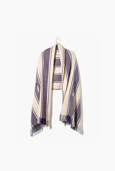 Twill Stripe Cape Scarf